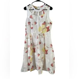 Zaful a-line red and white butterfly mini dress